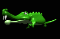cartoon alligator walking sm blk  st