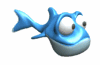little blue fishy swimming md wht