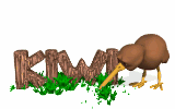 kiwi pecking next to text md wht