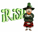 leprechaun standing next to irish sign md wht