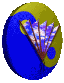 yin yang chinese fan blue tilted sm clr