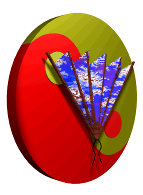 yin yang red chinese fan tilted hg wht