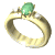 ladies ring emerald rotation md wht