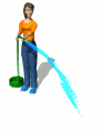 woman watering lawn md wht