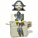 business woman sitting on copier md wht