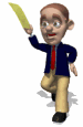 businessman running waving paper md wht