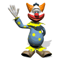 clown waving md wht