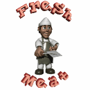 butcher with fresh meat sign md wht