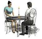 man woman candlelight dinner md wht