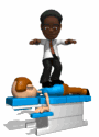 chiropractor table standing man back md wht