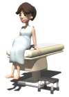 pregnant woman waiting for doctor md wht