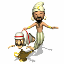 genie holding man up by clothes md wht