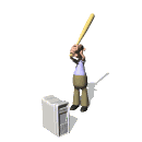 man hitting server with bat md wht