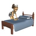 maid straightening bed hr