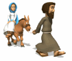 joseph walking mary riding donkey md wht