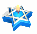 star of david candle md wht