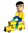 boy riding school bus md wht