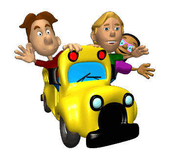 children hanging out bus hg clr