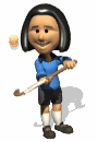 girl bouncing ball on stick md wht