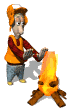 hunter warming by campfire md wht
