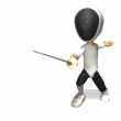fencer foil lunge md wht